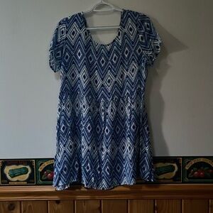 Women’s Blue and White Dress with corset back